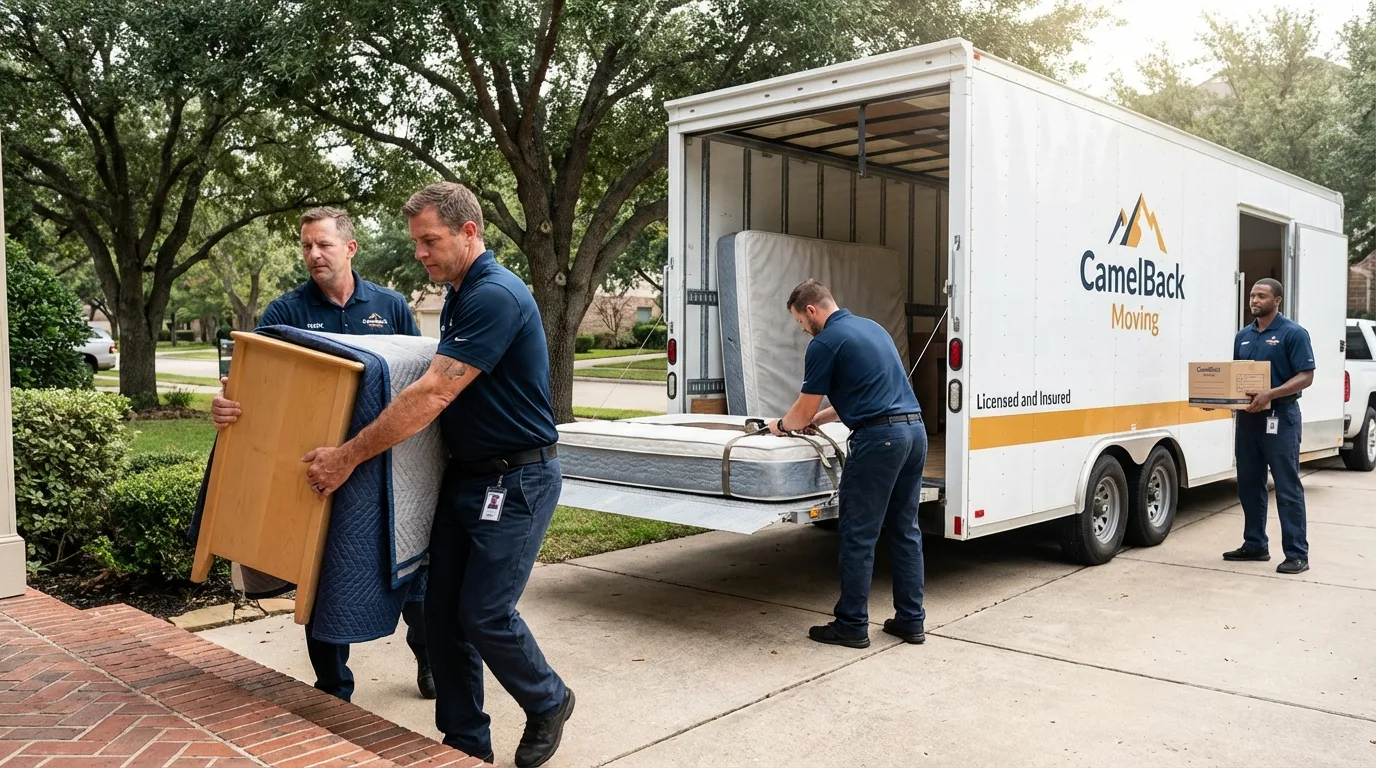 Crew loading residential truck for cross-state move from Craig, CO