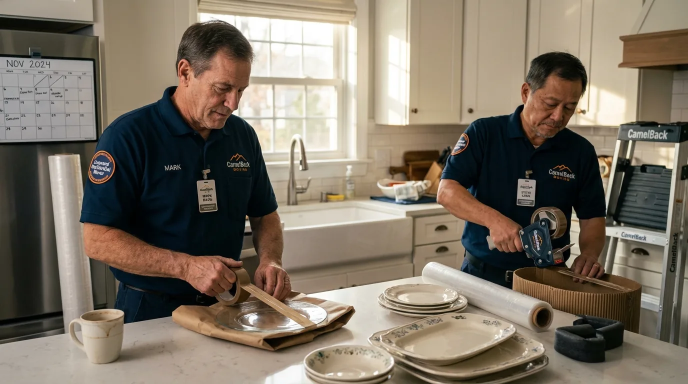 Professional crew packing kitchen dishware in Craig, CO